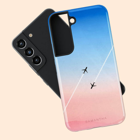 Personalized Pastel Gradient Sky Airplane Galaxy Case